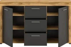 Sideboard Jam Eiche Wotan Nachbildung grau B/H/T: ca. 125x80x35 cm