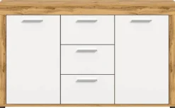 Sideboard Jam Eiche Wotan Nachbildung weiß B/H/T: ca. 125x80x35 cm