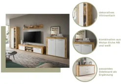 Sideboard Jam Eiche Wotan Nachbildung weiß B/H/T: ca. 125x80x35 cm