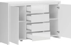 Sideboard Larios weiß matt weiß glänzend B/H/T: ca. 143x91x40 cm