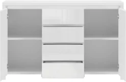 Sideboard Larios weiß matt weiß glänzend B/H/T: ca. 143x91x40 cm