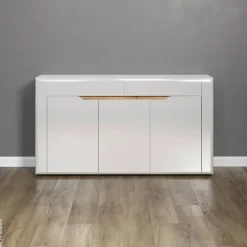 Sideboard Marlon Eiche Evoke Coast Nachbildung weiß Hochglanz B/H/T: ca. 150x84x40 cm