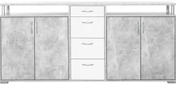 Sideboard Maximo Beton Optik weiß B/H/T: ca. 208x94x38 cm