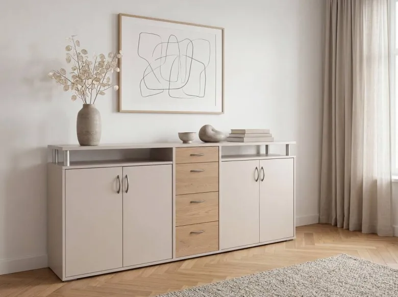 Sideboard Maximo Kaschmir Rivera Eiche Nachbildung B/H/T: ca. 208x94x38 cm