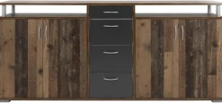 Sideboard Maximo Old Wood Nachbildung anthrazit B/H/T: ca. 208x94x38 cm