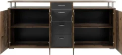Sideboard Maximo Old Wood Nachbildung anthrazit B/H/T: ca. 208x94x38 cm