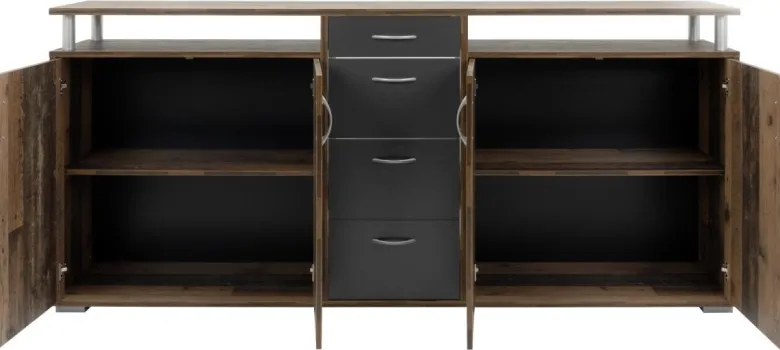 Sideboard Maximo Old Wood Nachbildung anthrazit B/H/T: ca. 208x94x38 cm