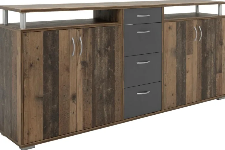 Sideboard Maximo Old Wood Nachbildung anthrazit B/H/T: ca. 208x94x38 cm