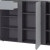 Sideboard Mesa Graphit Nachbildung Silbergrau Hochglanz B/H/T: ca. 152x103x43 cm