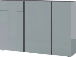 Sideboard Mesa Graphit Nachbildung Silbergrau Hochglanz B/H/T: ca. 152x103x43 cm