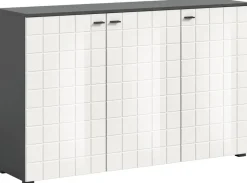 Sideboard Monte anthrazit weiß Hochglanz B/H/T: ca. 138x86x37 cm
