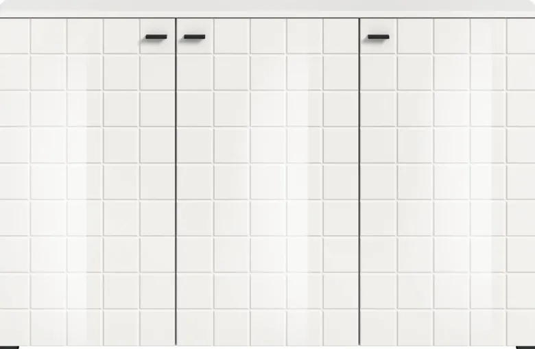 Sideboard Monte weiß weiß Hochglanz B/H/T: ca. 138x86x37 cm