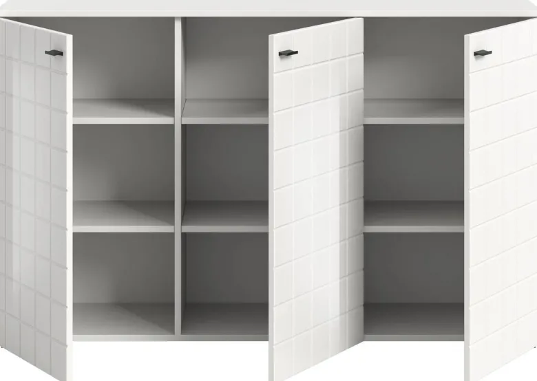 Sideboard Monte weiß weiß Hochglanz B/H/T: ca. 138x86x37 cm