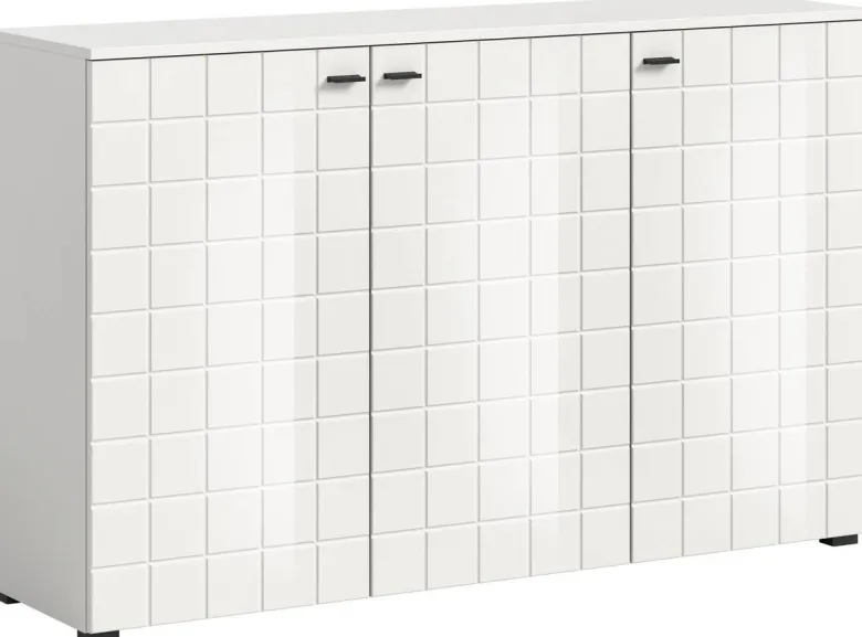 Sideboard Monte weiß weiß Hochglanz B/H/T: ca. 138x86x37 cm