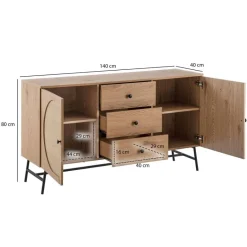 Sideboard natur Eiche Optik B/H/T: ca. 140x80x40 cm