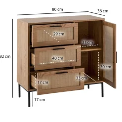 Sideboard natur Eiche Optik B/H/T: ca. 80x82x36 cm