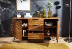 Sideboard natur schwarz B/H/T: ca. 160x88x40 cm
