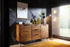 Sideboard natur schwarz B/H/T: ca. 160x88x40 cm