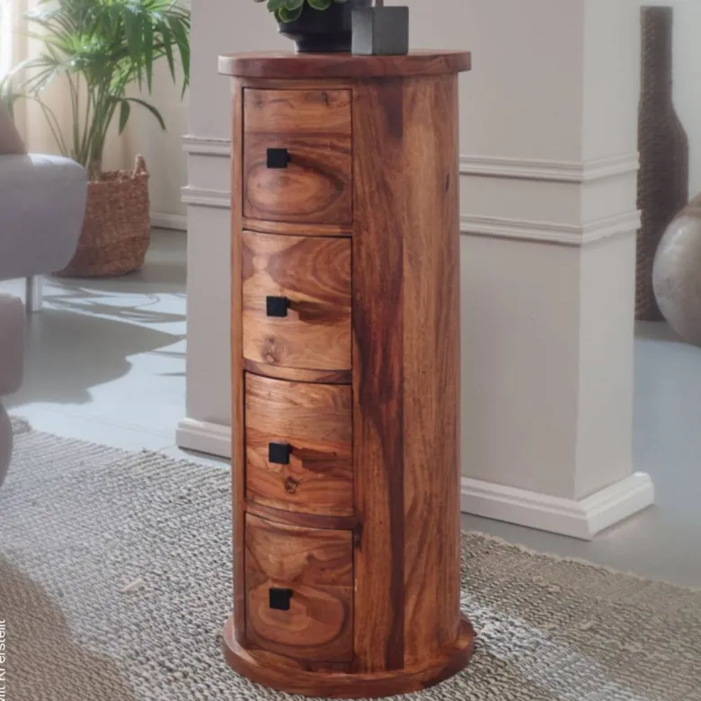 Sideboard natur schwarz B/H/T: ca. 35x85x35 cm
