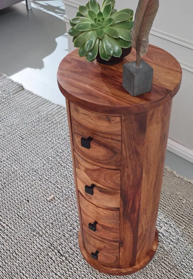 Sideboard natur schwarz B/H/T: ca. 35x85x35 cm