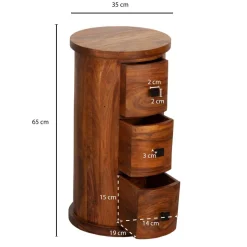 Sideboard natur schwarz lackiert B/H/T: ca. 35x65x35 cm