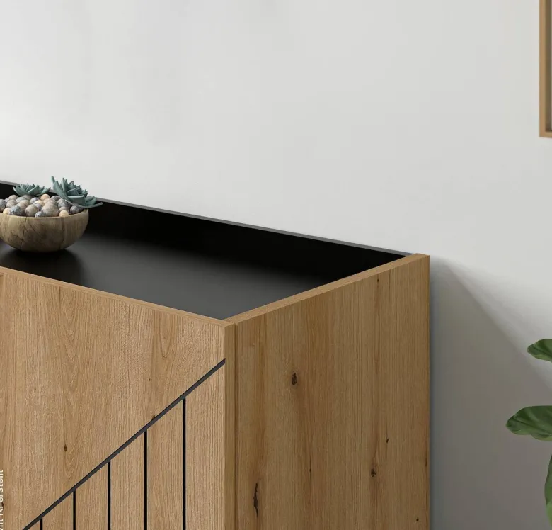 Sideboard Neo Evoke Oak Nachbildung schwarz B/H/T: ca. 120x81x40 cm