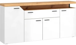 Sideboard Nico weiß Eiche Artisan Nachbildung B/H/T: ca. 184x91x40 cm
