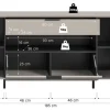 Sideboard Noida Kaschmirgrau Nachbildung schwarz B/H/T: ca. 80x185x41 cm