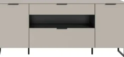 Sideboard Noida Kaschmirgrau Nachbildung schwarz B/H/T: ca. 80x185x41 cm