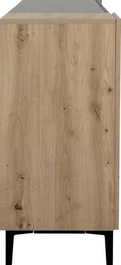Sideboard Nola Eiche Artisan Nachbildung schwarz B/H/T: ca. 180x90x42 cm