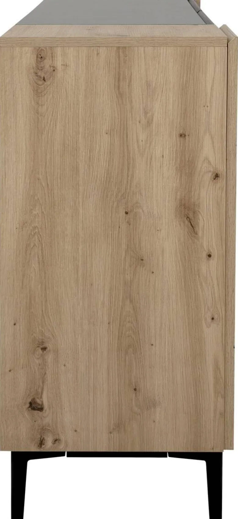 Sideboard Nola Eiche Artisan Nachbildung schwarz B/H/T: ca. 180x90x42 cm