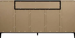 Sideboard Nola Eiche Artisan Nachbildung schwarz B/H/T: ca. 180x90x42 cm