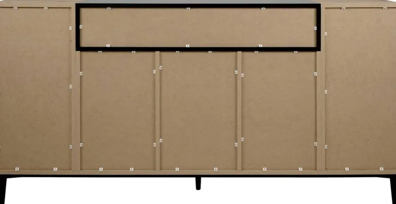 Sideboard Nola Eiche Artisan Nachbildung schwarz B/H/T: ca. 180x90x42 cm
