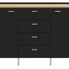 Sideboard Norica schwarz matt gold Optik B/H/T: ca. 155x87x40 cm