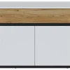 Sideboard Novena weiß Eiche Catania Nachbildung schwarz matt B/H/T: ca. 209x87x40 cm