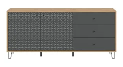 Sideboard PRISMA Artisan Oak Nachbildung anthrazit matt B/H/T: ca. 170x76x40 cm