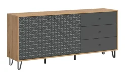 Sideboard PRISMA Artisan Oak Nachbildung anthrazit matt B/H/T: ca. 170x76x40 cm
