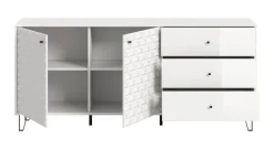 Sideboard PRISMA weiß weiß Hochglanz B/H/T: ca. 170x76x40 cm