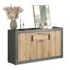 Sideboard Salvada Eiche Evoke Coast Nachbildung anthrazit B/H/T: ca. 149x83x40 cm