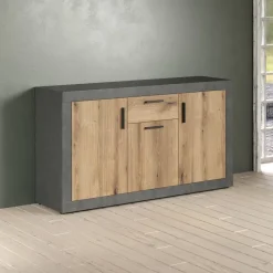 Sideboard Salvada Eiche Evoke Coast Nachbildung anthrazit B/H/T: ca. 149x83x40 cm