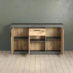 Sideboard Salvada Eiche Evoke Coast Nachbildung anthrazit B/H/T: ca. 149x83x40 cm