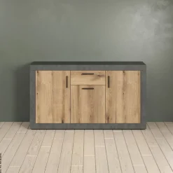 Sideboard Salvada Eiche Evoke Coast Nachbildung anthrazit B/H/T: ca. 149x83x40 cm