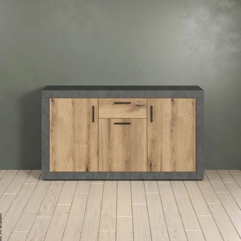 Sideboard Salvada Eiche Evoke Coast Nachbildung anthrazit B/H/T: ca. 149x83x40 cm