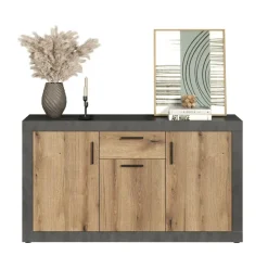 Sideboard Salvada Eiche Evoke Coast Nachbildung anthrazit B/H/T: ca. 149x83x40 cm
