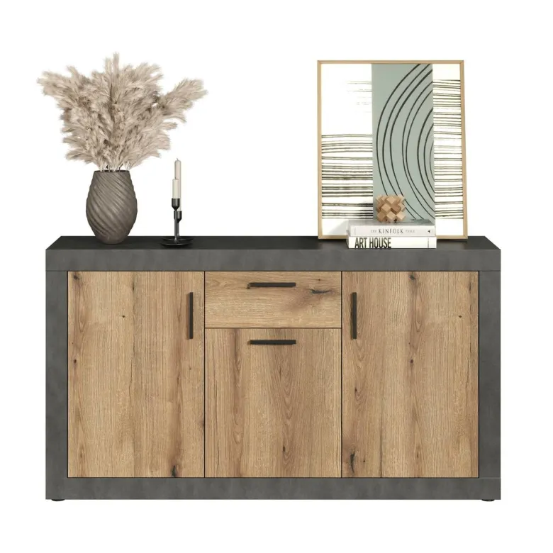 Sideboard Salvada Eiche Evoke Coast Nachbildung anthrazit B/H/T: ca. 149x83x40 cm