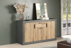 Sideboard Salvada Eiche Evoke Coast Nachbildung anthrazit B/H/T: ca. 149x83x40 cm