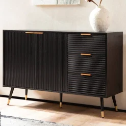 Sideboard schwarz B/H/T: ca. 120x80x40 cm