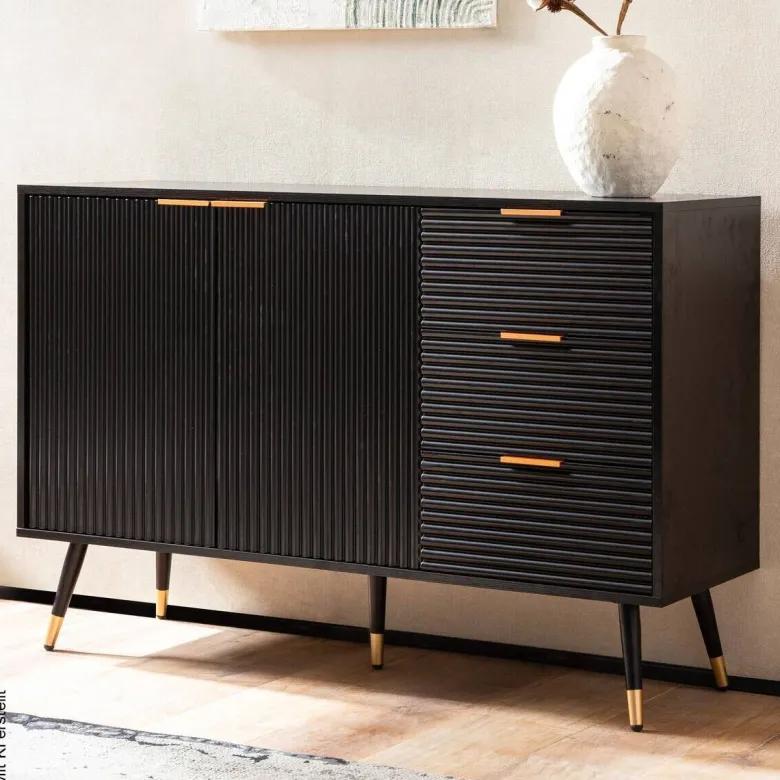 Sideboard schwarz B/H/T: ca. 120x80x40 cm