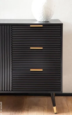 Sideboard schwarz B/H/T: ca. 120x80x40 cm
