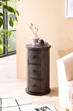 Sideboard schwarz B/H/T: ca. 34x65x34 cm